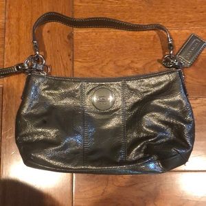 Coach silver/blue purse